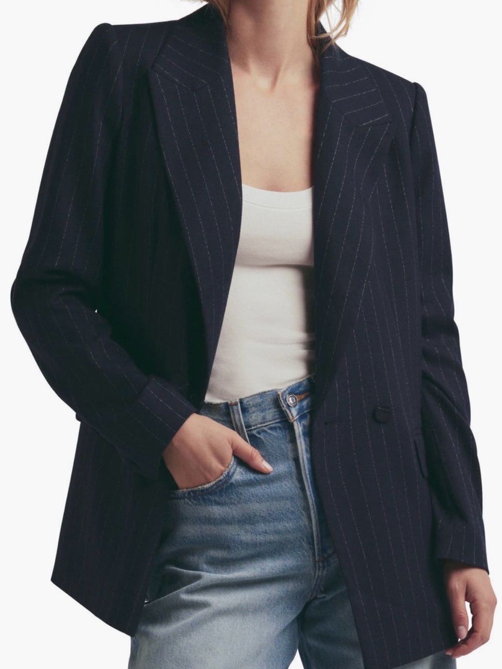 Favorite Daughter The Suits You Chalk Stipe Blazer